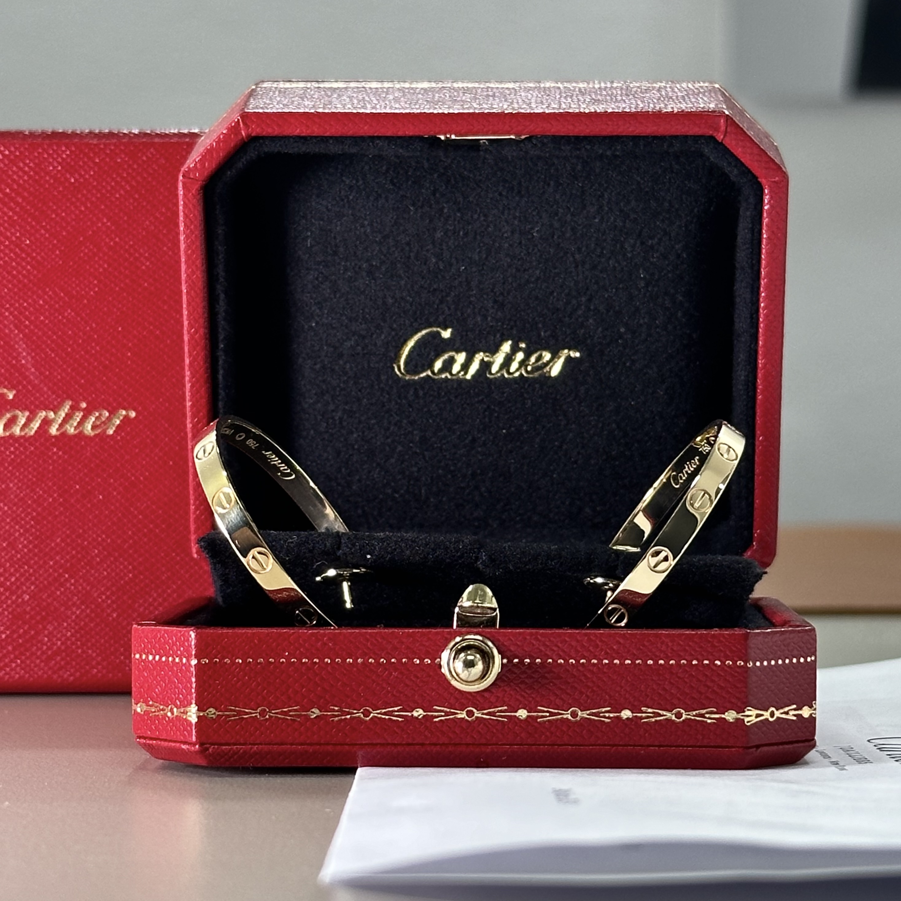 Cartier Love Hoop Earrings in Yellow Gold B8028200 