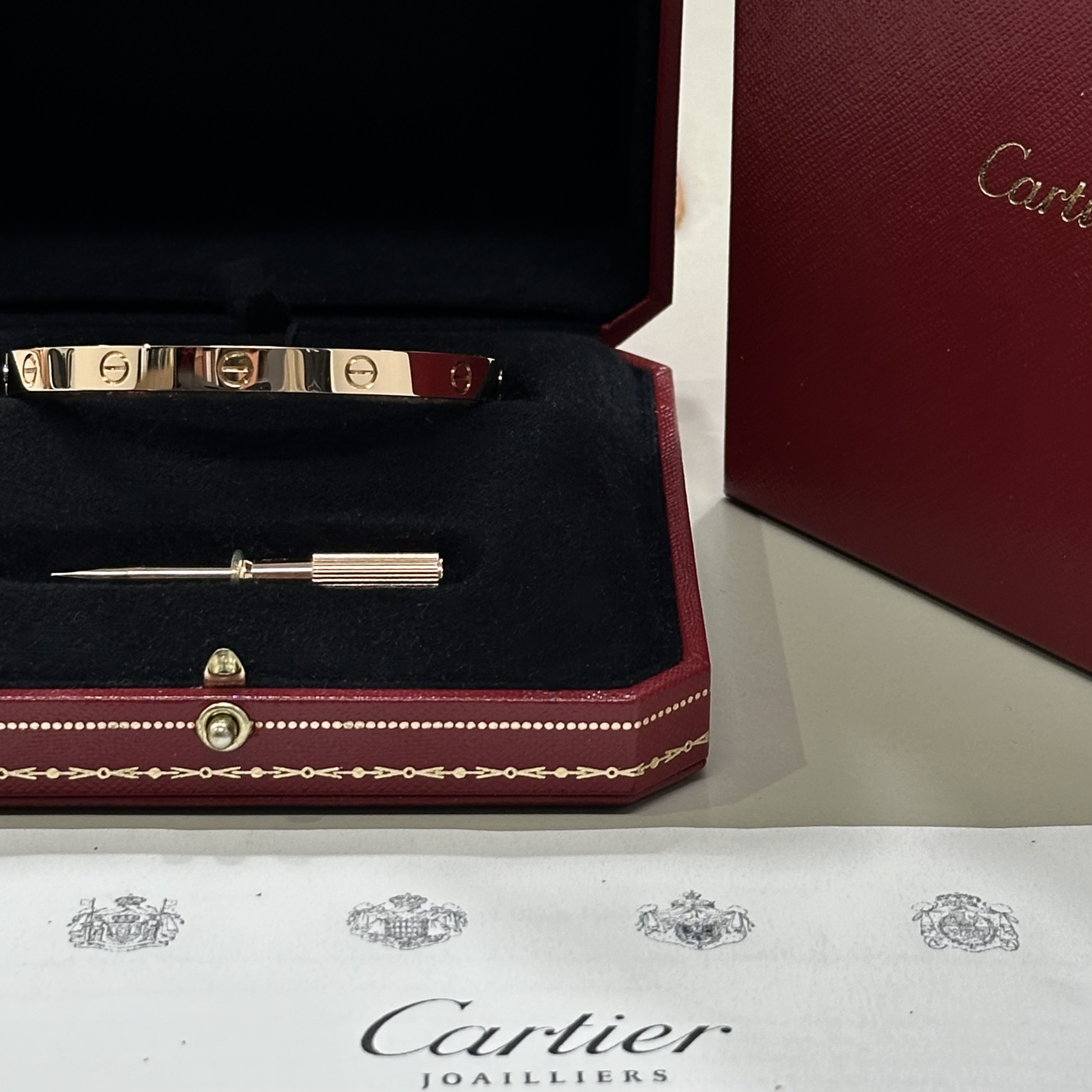 Cartier Love Bracelet in Rose Gold Size 19 B6067419 