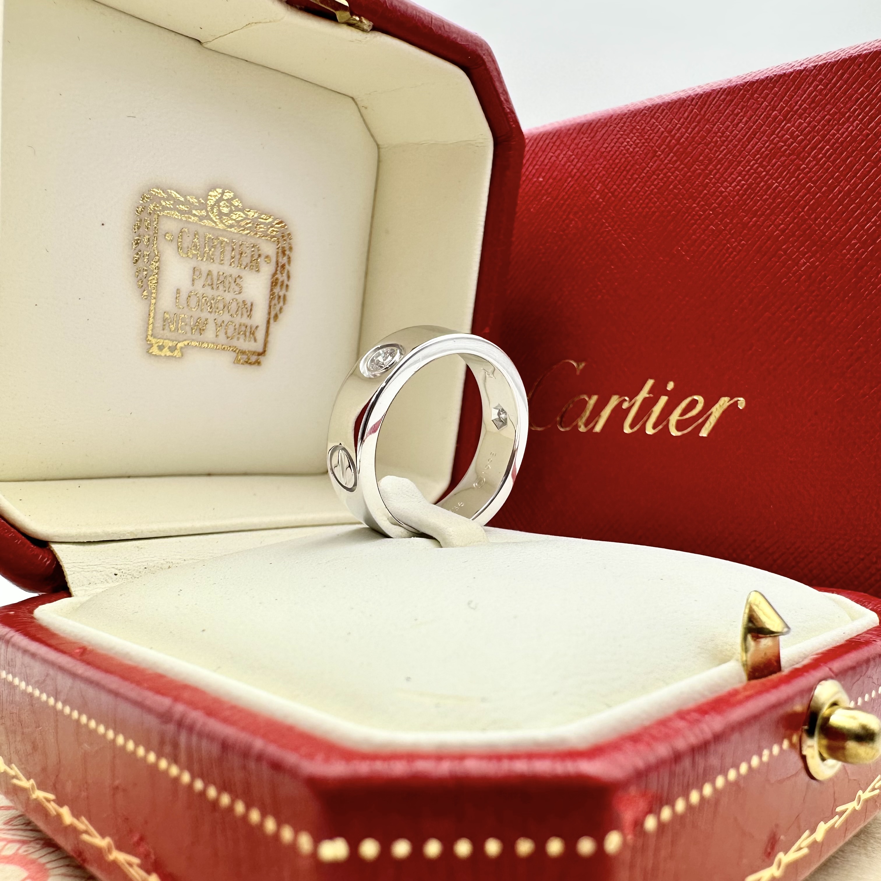 Cartier Love Ring Half Diamond In White Gold 